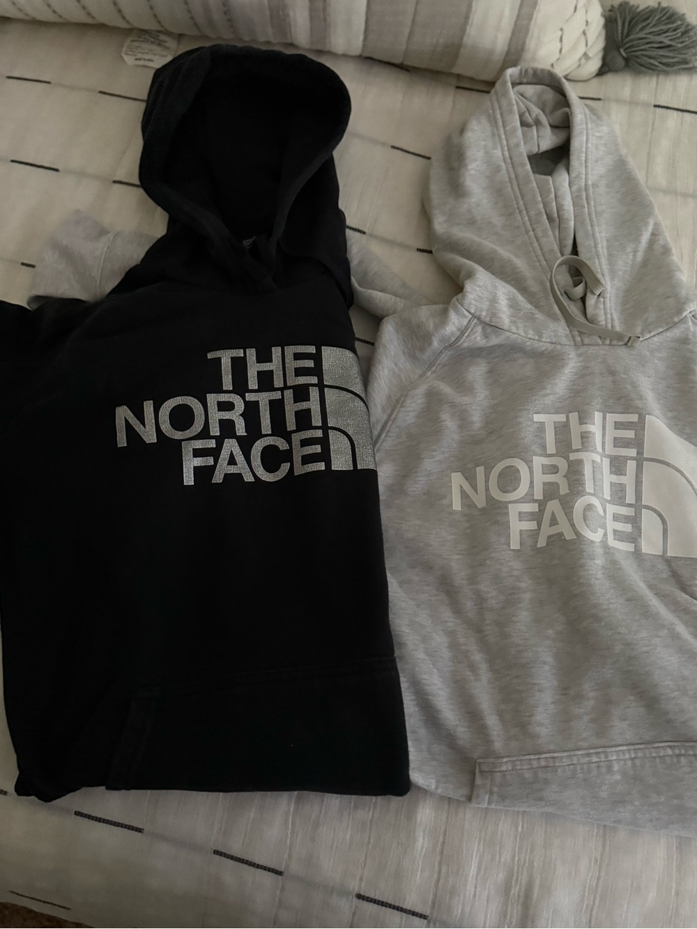 The North Face Women's Black & Light Gray Logo Hoodies